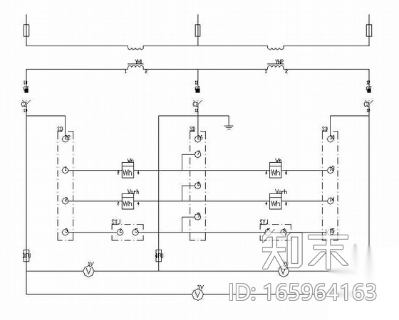 国家某机关高低压配电系统二次原理图cad施工图下载【ID:165964163】