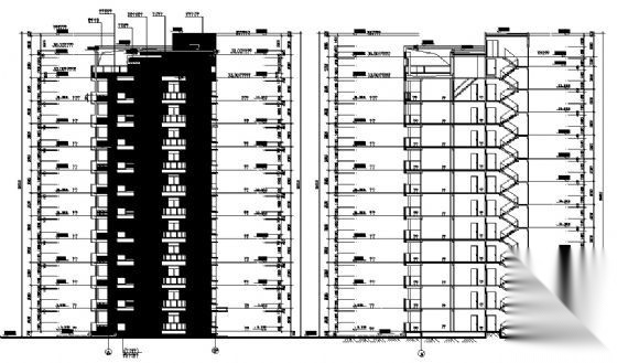 某小区十一层住宅楼建筑施工图cad施工图下载【ID:149847100】