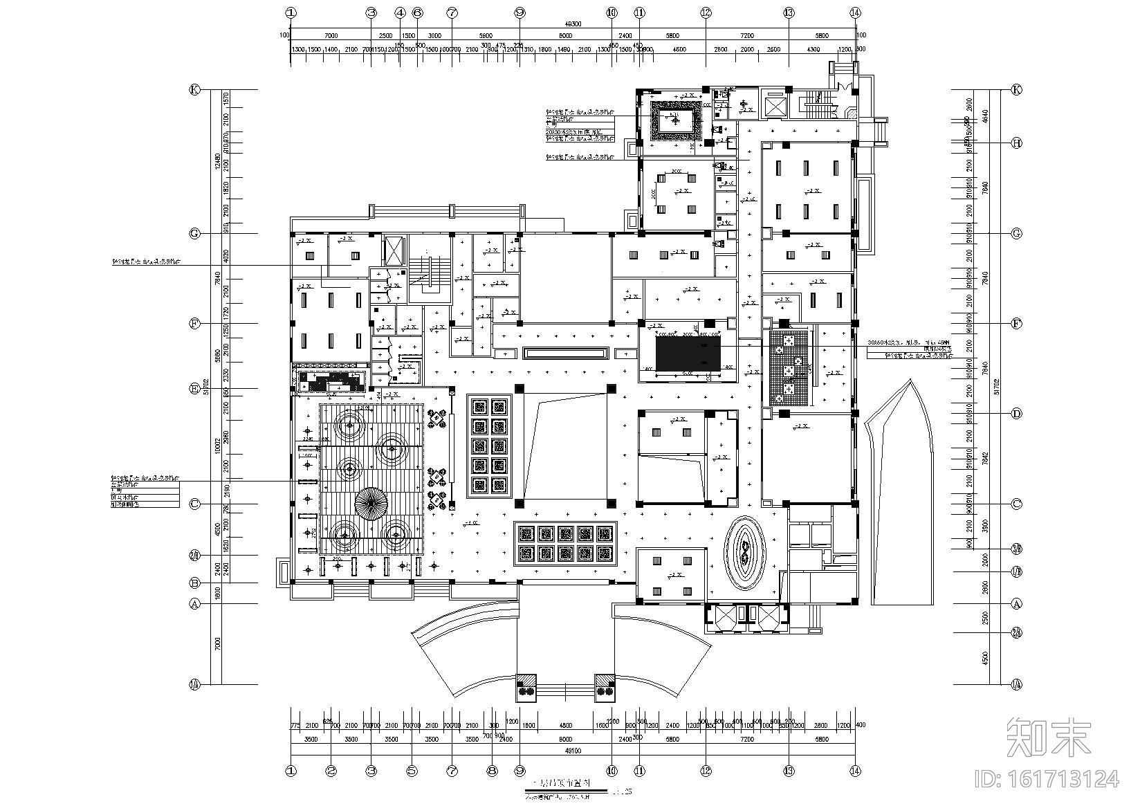 [福建]福州四星级国际大酒店装修工程施工图cad施工图下载【ID:161713124】