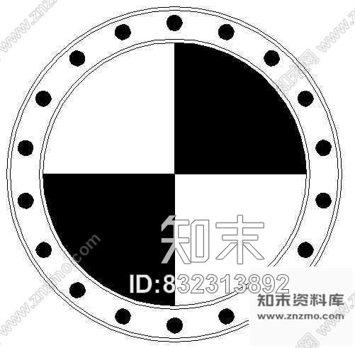 图块/节点铺地花纹图块30cad施工图下载【ID:832313892】