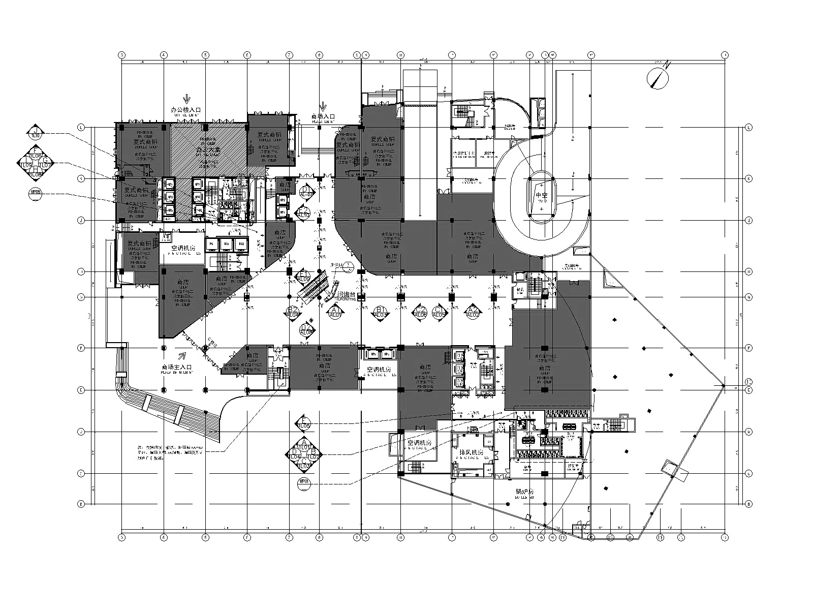 ​[重庆]凯悦商场CAD施工蓝图文件+效果图施工图下载【ID:160704172】