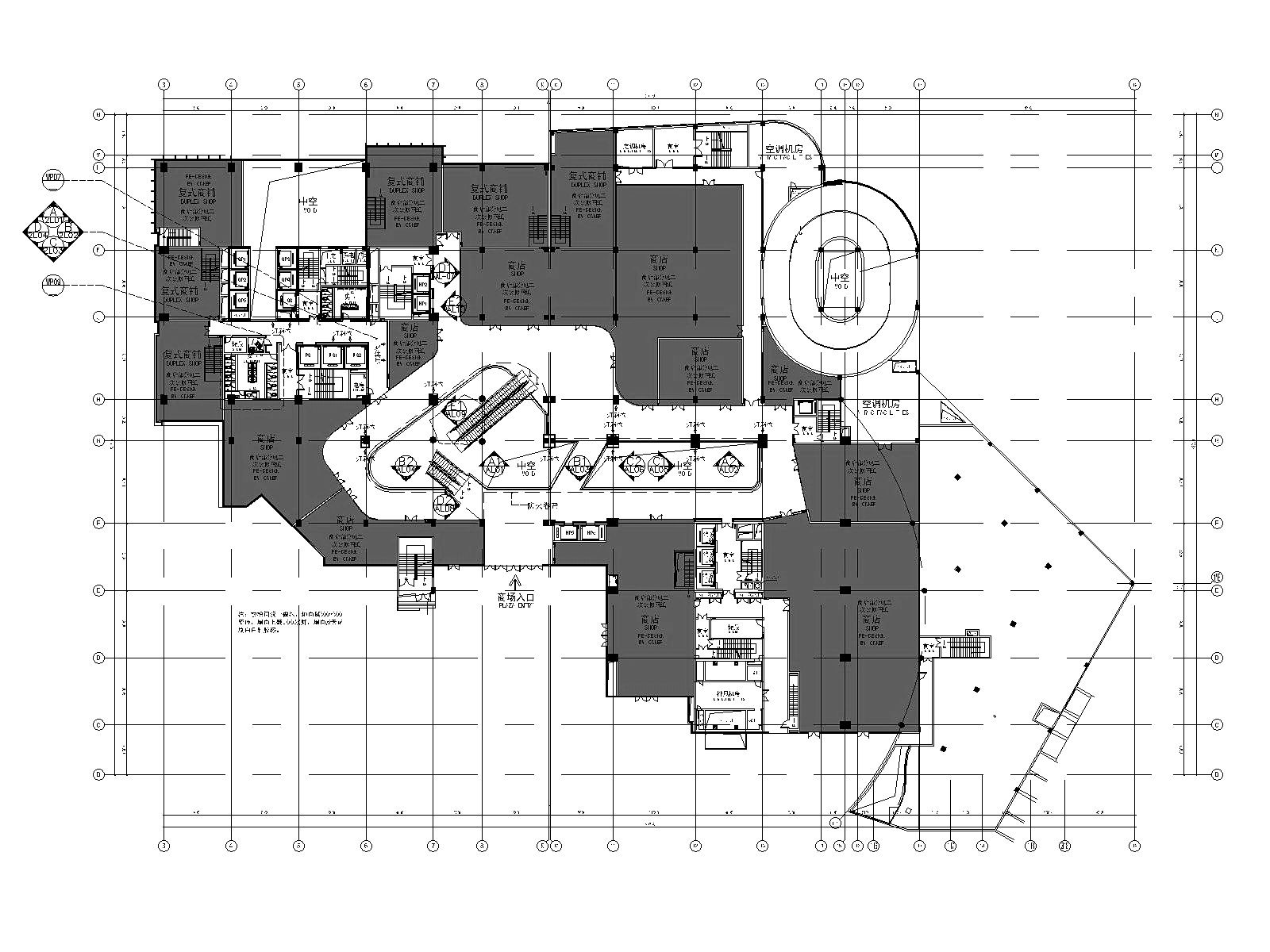 ​[重庆]凯悦商场CAD施工蓝图文件+效果图施工图下载【ID:160704172】