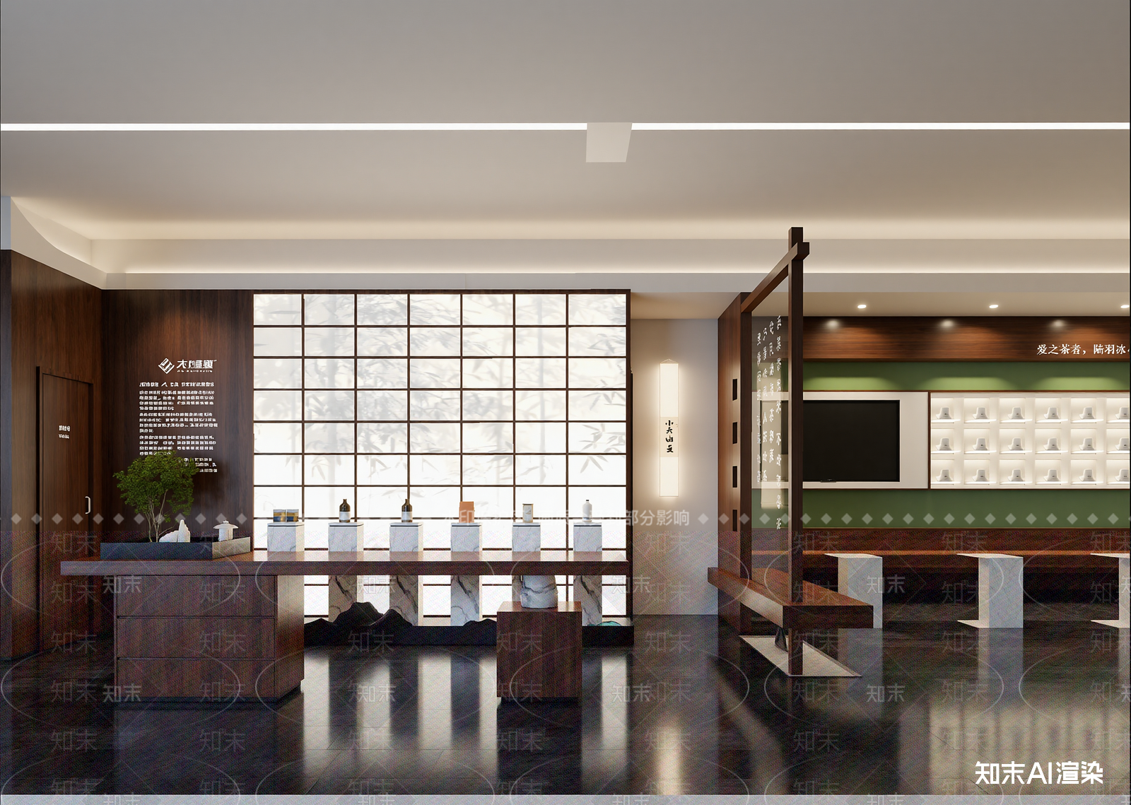 新中式茶展厅3D模型下载【ID:1215111909】