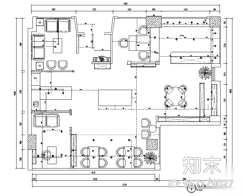 一野设计公司办公空间设计施工图（附效果图）cad施工图下载【ID:967179027】