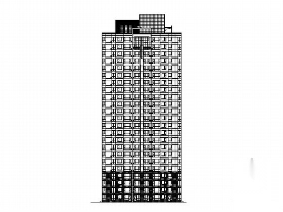 某二十三层公寓建筑施工图cad施工图下载【ID:167356120】