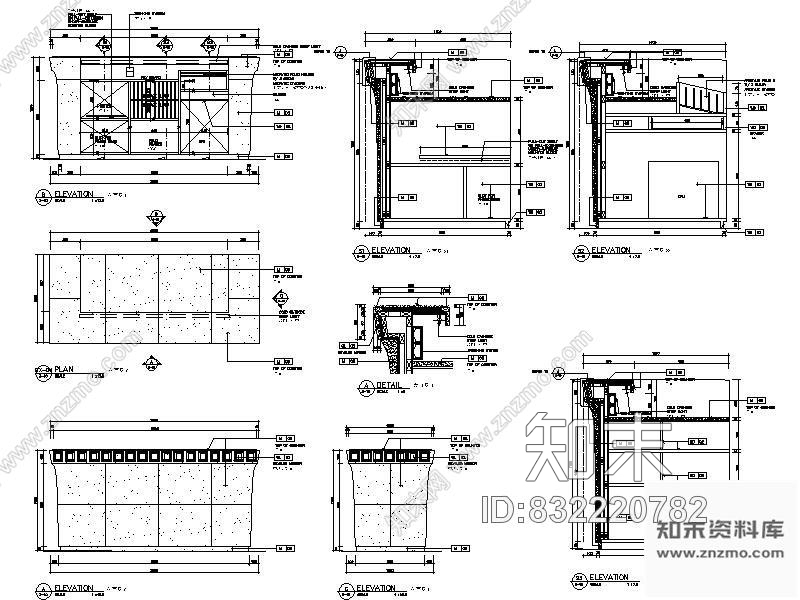 图块/节点酒店大堂迎宾台详图施工图下载【ID:832220782】