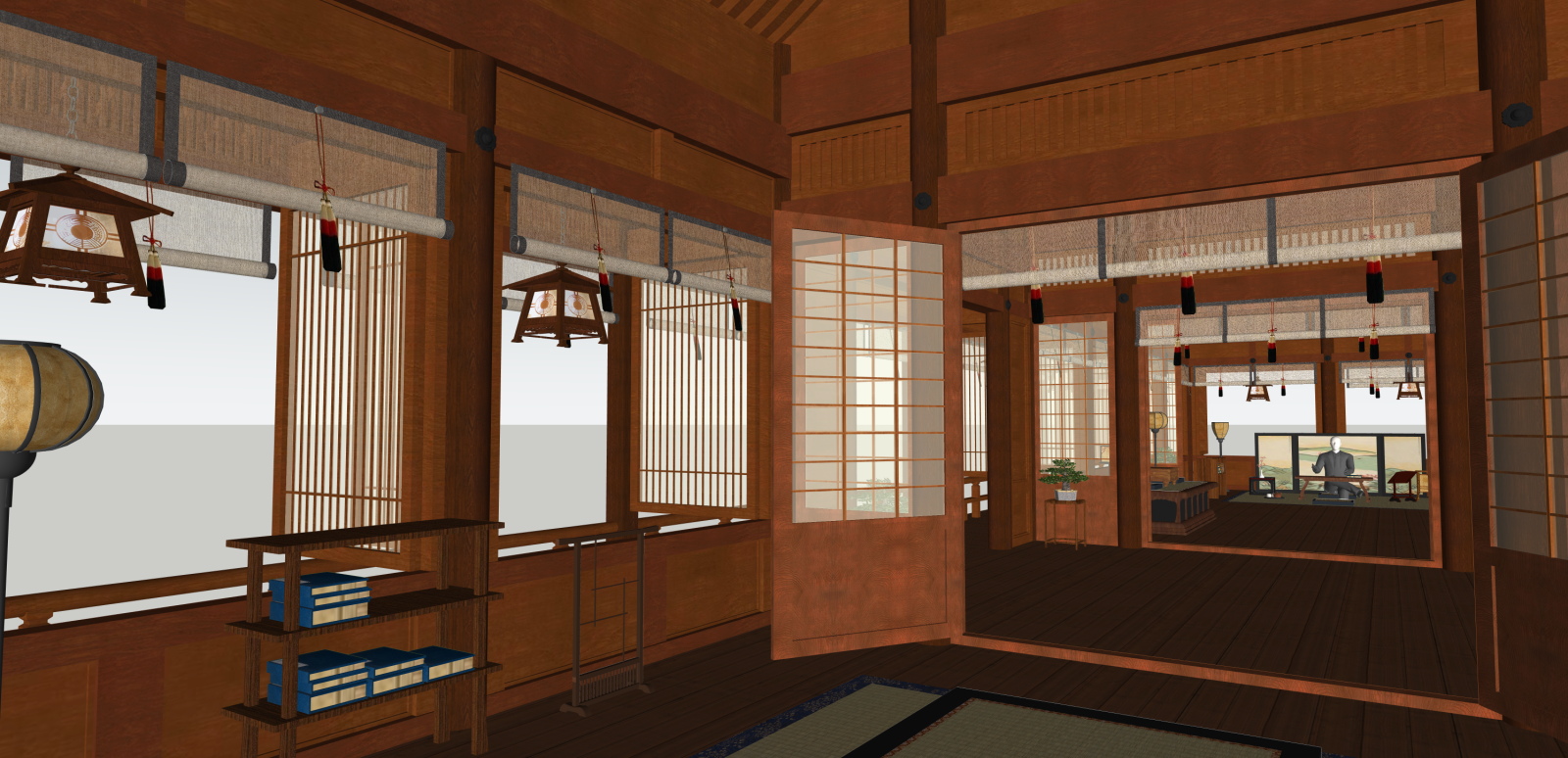 中式古建筑SU模型下载【ID:1216038442】