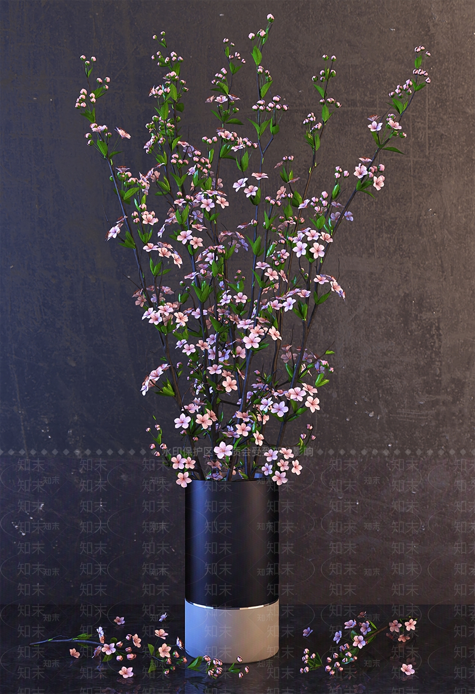 现代碎花花瓶贴图贴图下载_现代碎花花瓶贴图材质贴图免费下载【知末