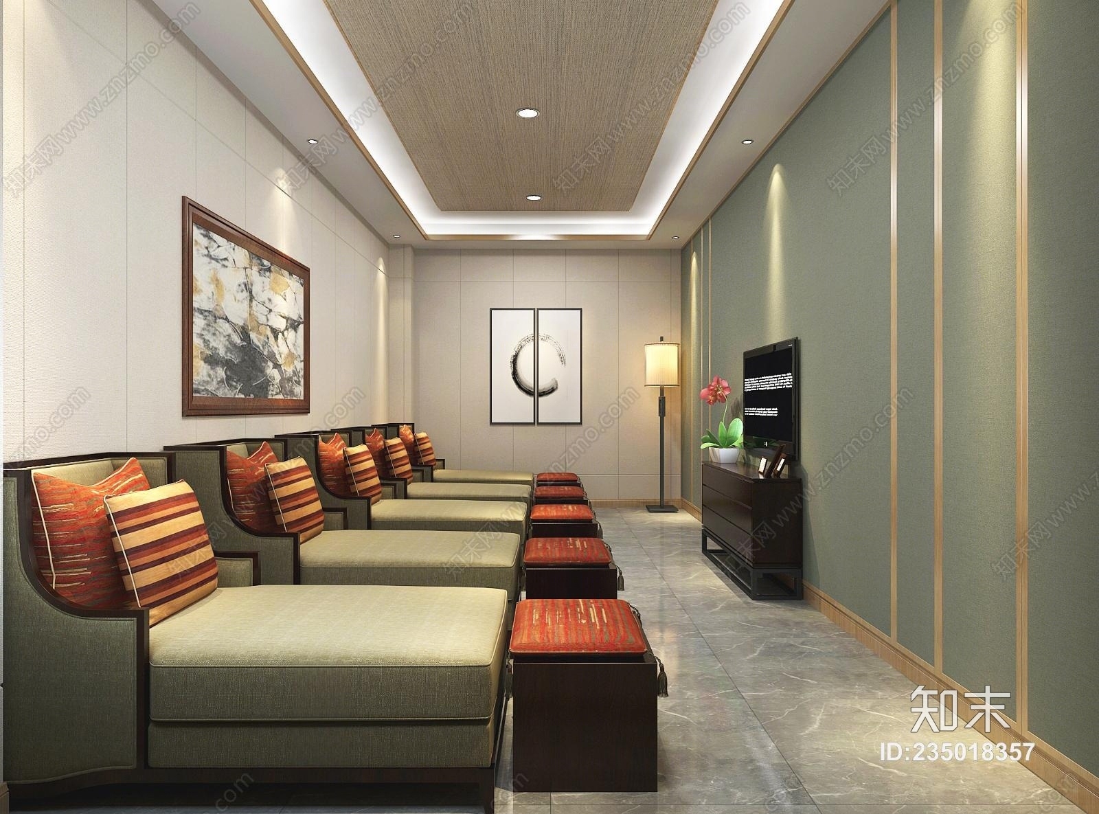 新中式洗浴中心吧台3D模型下载【ID:235018357】_知末3d模型网