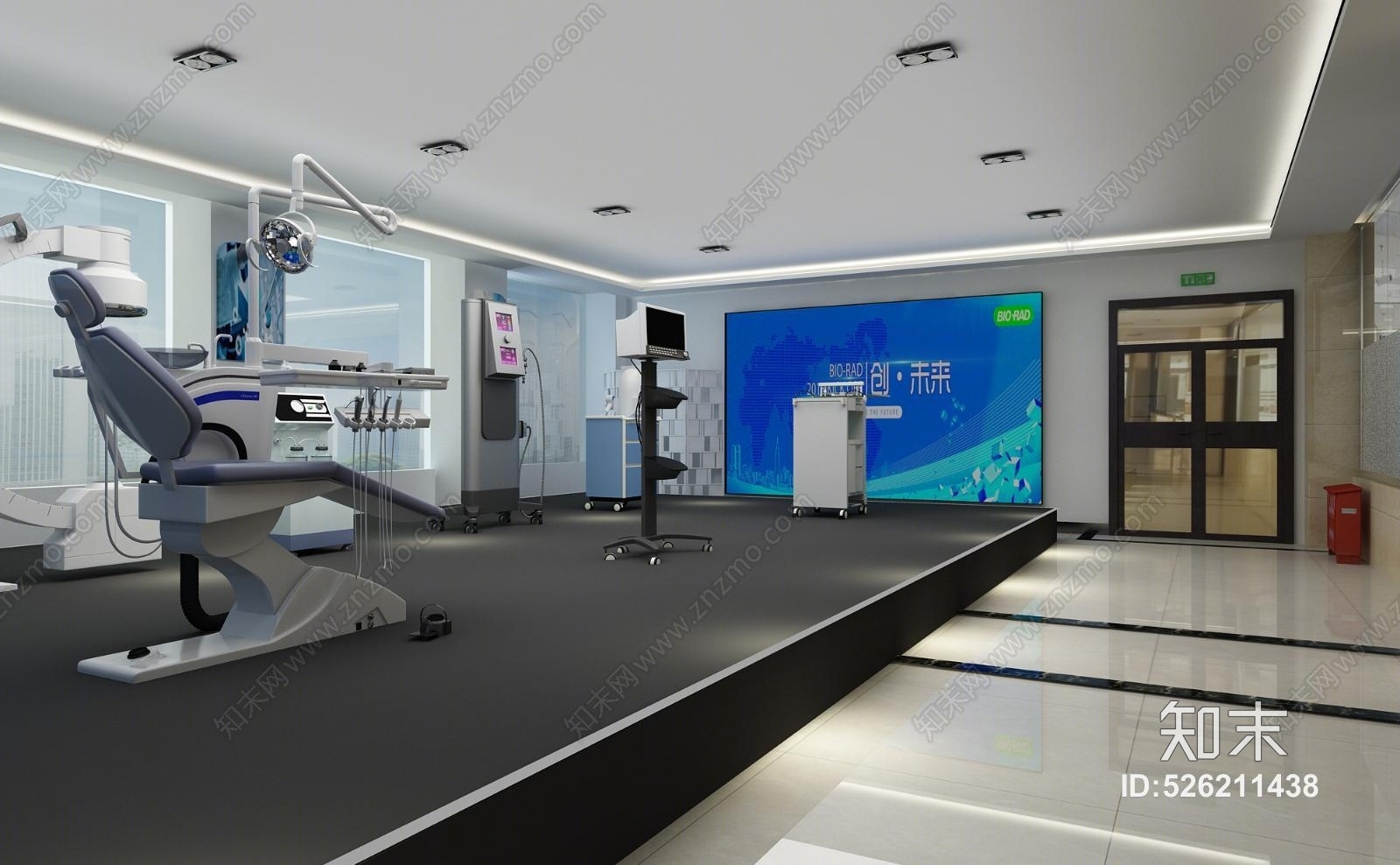 现代医疗器械展厅3D模型下载【ID:526211438】