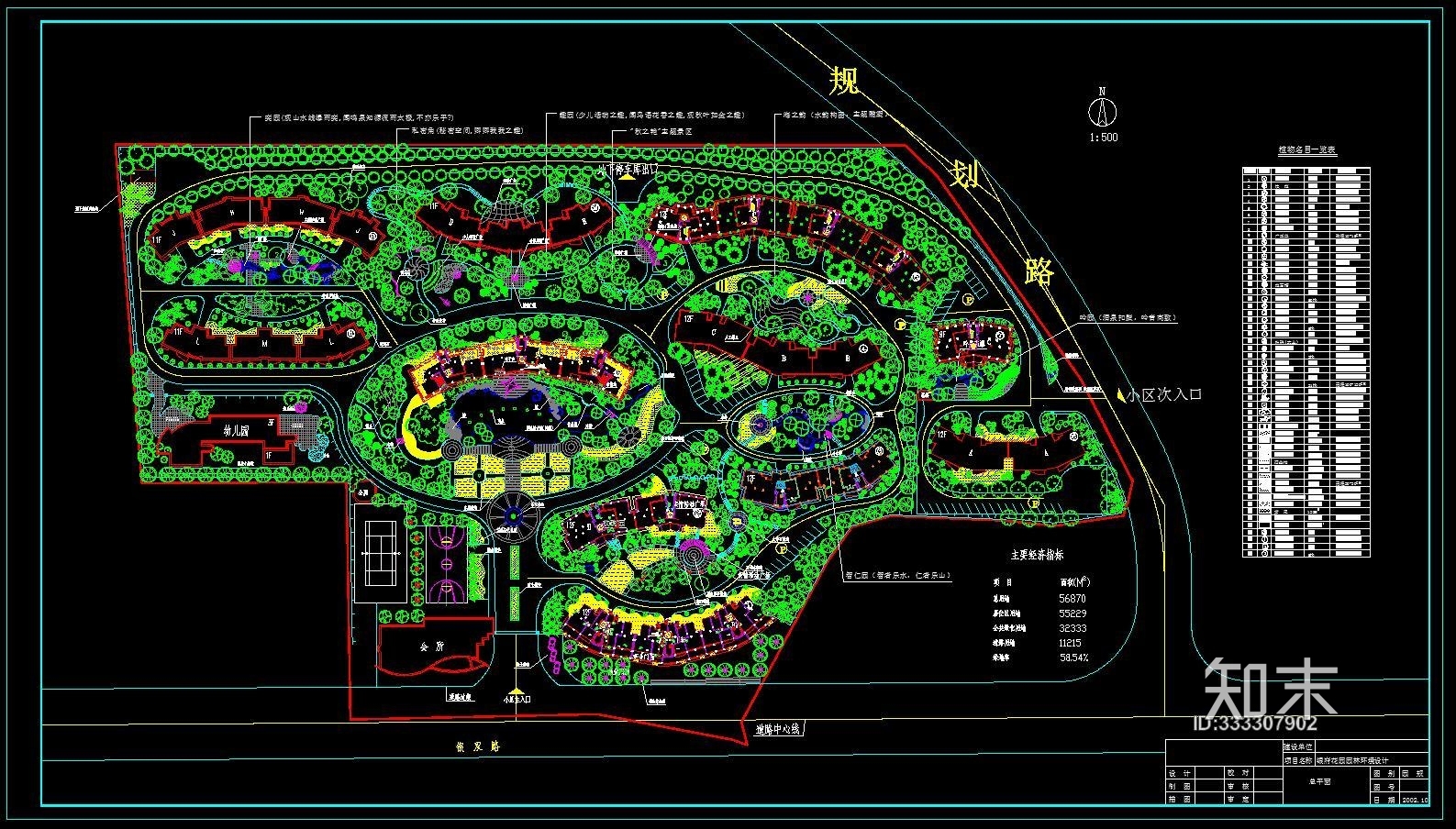 小区园林环境设计CAD规划图施工图下载【ID:333307902】