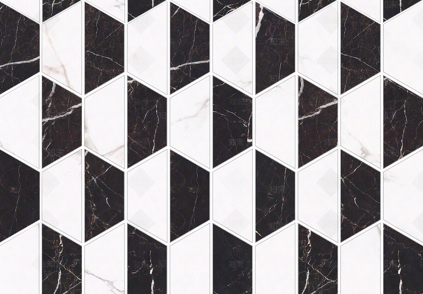 黑白拼大理石瓷砖花贴图贴图下载【ID:233704302】