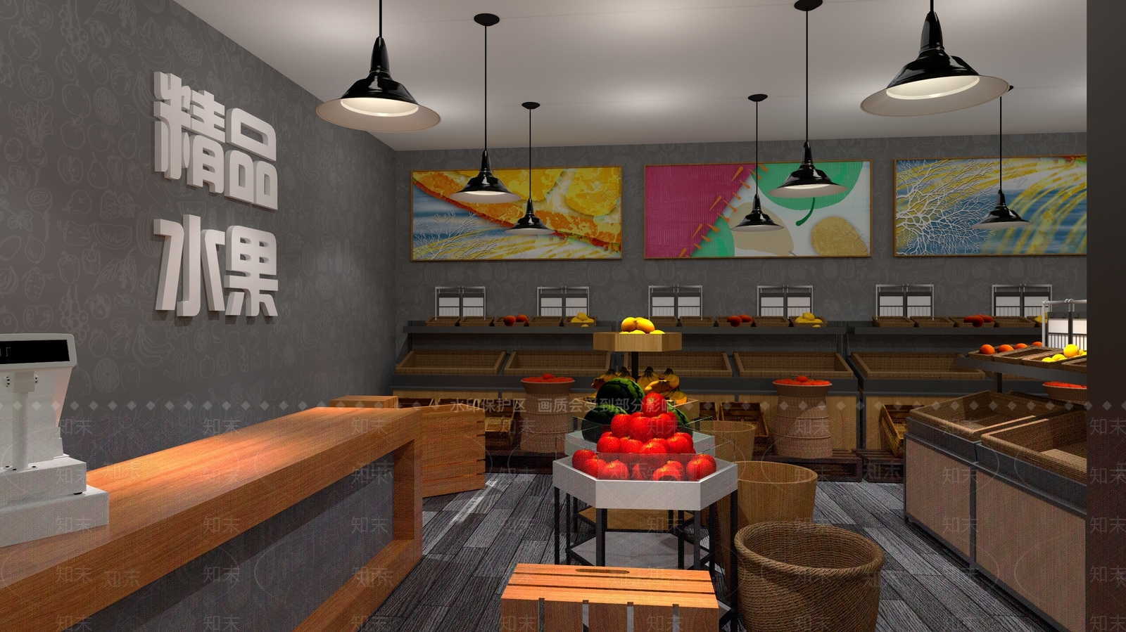 现代水果店SU模型下载【ID:832879331】