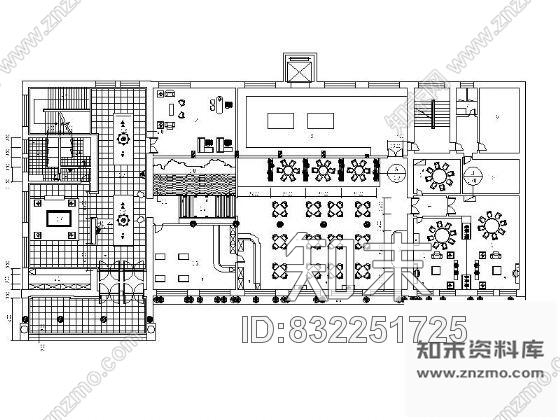 图块/节点中餐厅平面图cad施工图下载【ID:832251725】