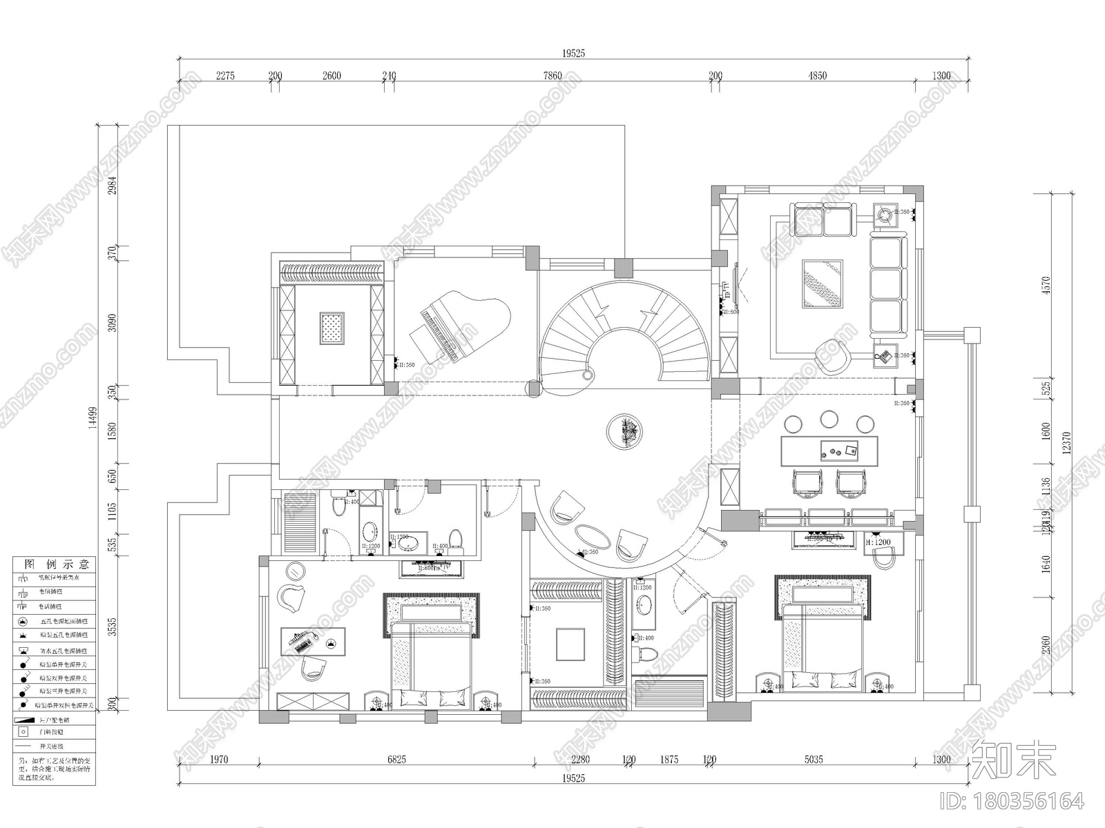 [成都]圣安德鲁二层五居别墅施工图+3D模型施工图下载【ID:180356164】