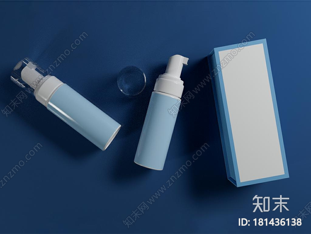 化妆品泡沫洁面产品包装通用CG模型下载【ID:181436138】