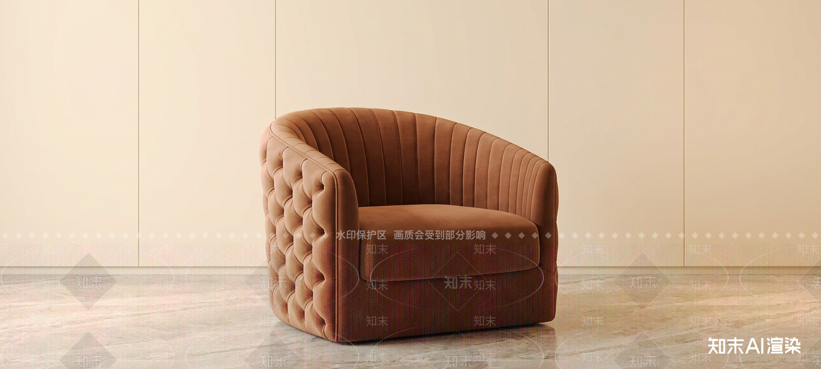 棕色单人沙发单人沙发3D模型下载【ID:1227452195】
