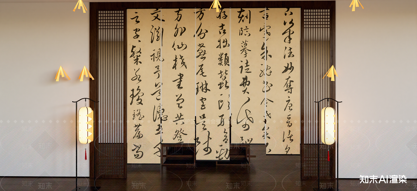 新中式艺术展厅SU模型下载【ID:1222225364】
