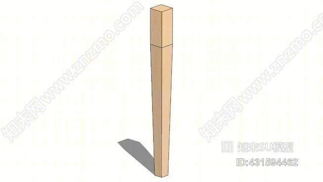 01530310-1双面方形楔腿（3.75×3.75×42.25）SU模型下载【ID:431594462】