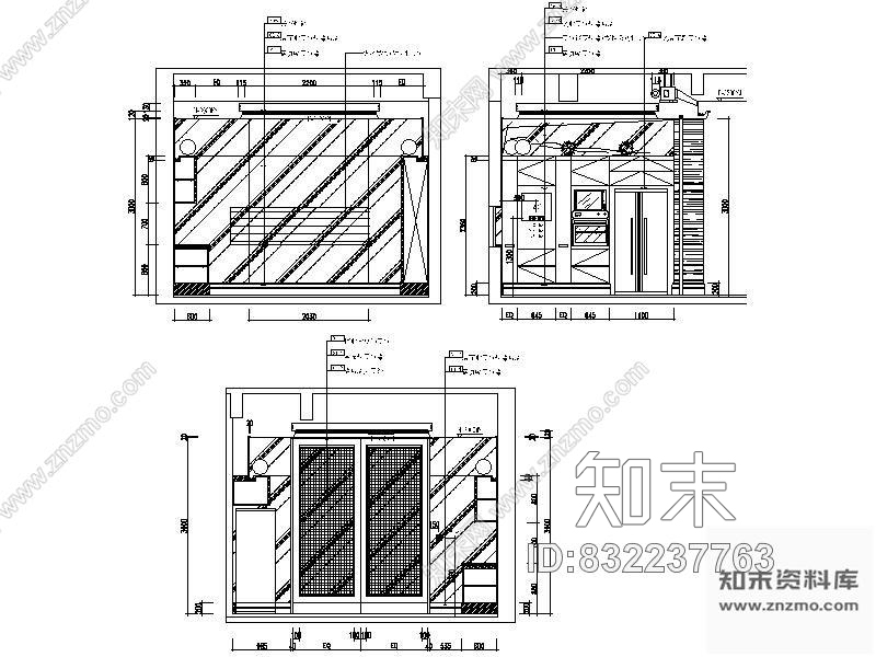 图块/节点厨房立面图cad施工图下载【ID:832237763】