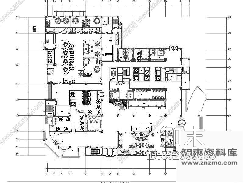 施工图酒店大堂装修图cad施工图下载【ID:532059683】