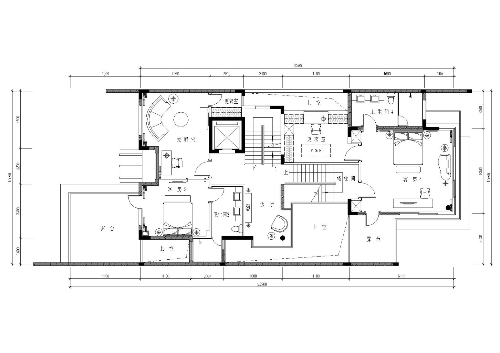 [广东]727㎡三层六居室别墅施工图+实景拍摄cad施工图下载【ID:160045181】