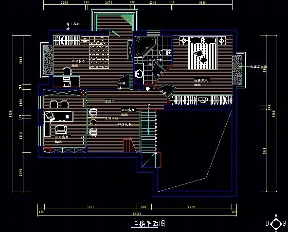 湘银家园2层施工图cad施工图下载【ID:36937661】