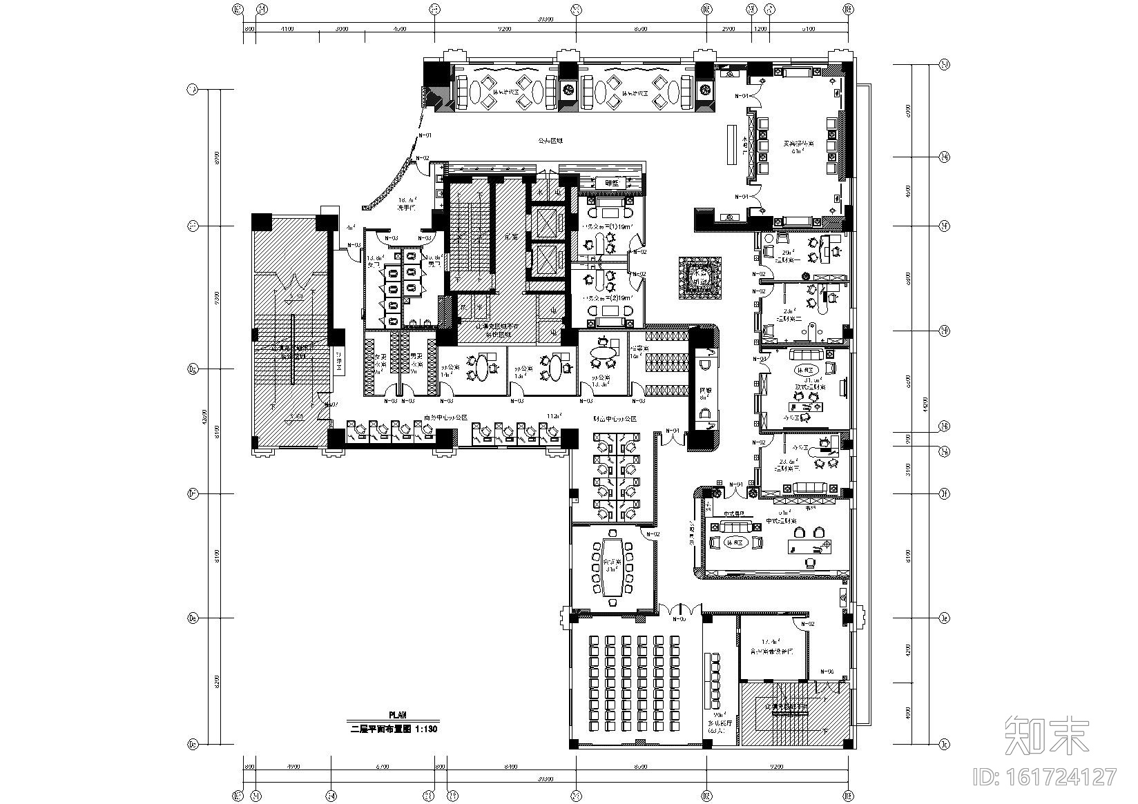 [河南]建行郑州金水支行装饰工程设计图纸cad施工图下载【ID:161724127】