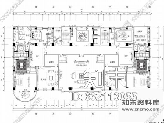 施工图苏州奢华欧式风格商务会所五层卧室区室内装修图含效果cad施工图下载【ID:632113055】