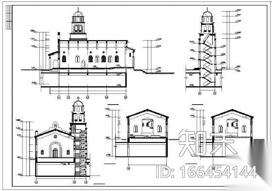 某一层欧洲风格教堂建筑方案cad施工图下载【ID:166454144】