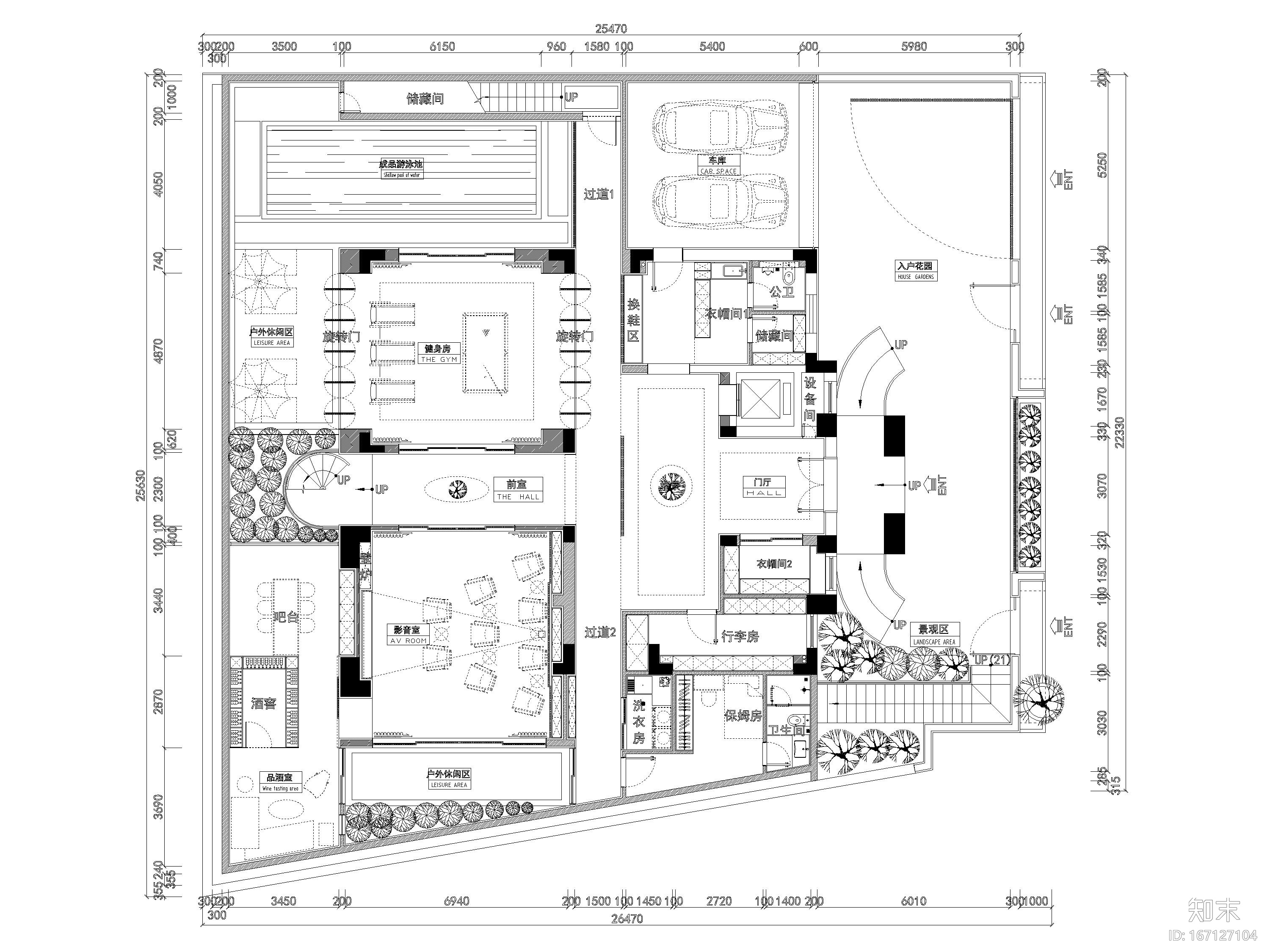 ​[北京]1600㎡四层五居室私人别墅施工图cad施工图下载【ID:167127104】