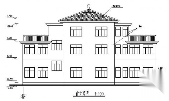 老年活动中心建筑施工图cad施工图下载【ID:166554189】