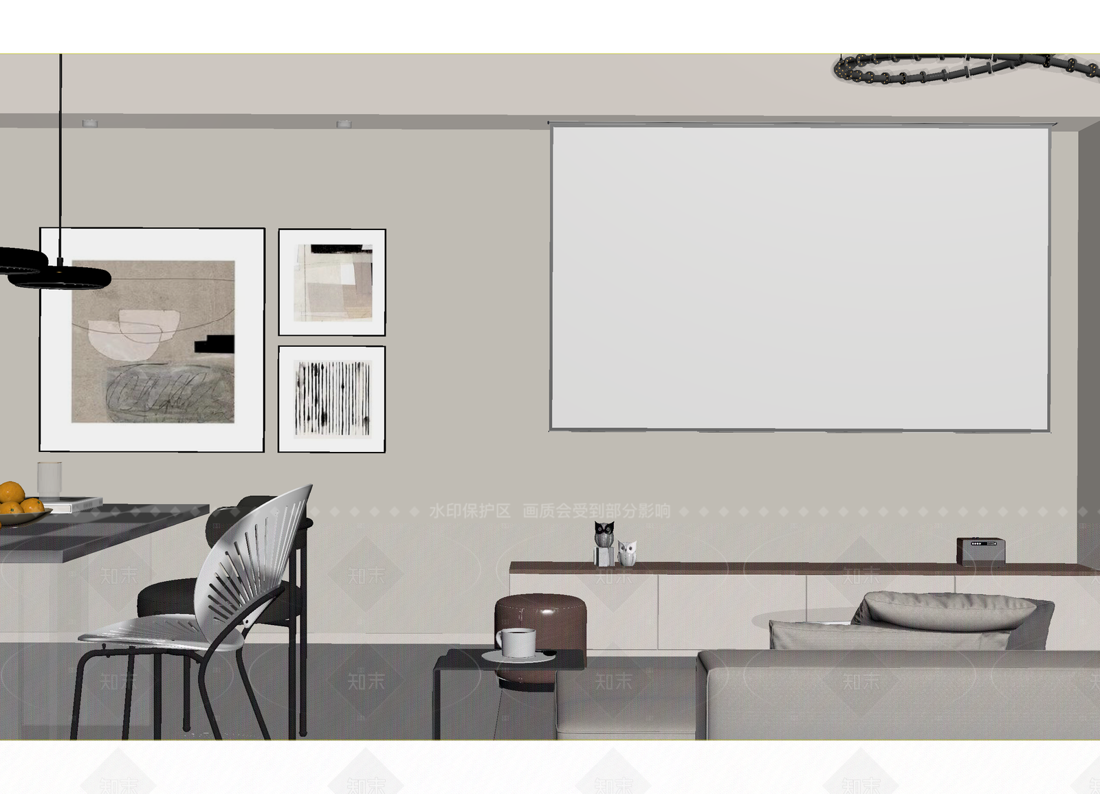 现代影音室3D模型下载【ID:1215920132】