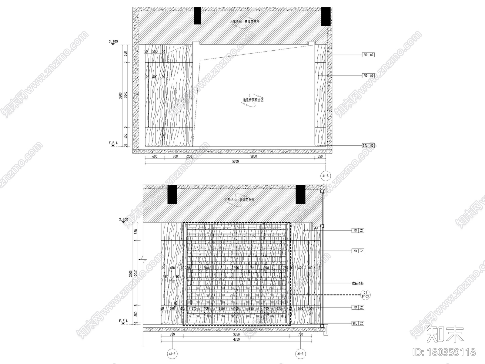 [上海]755㎡三层别墅样板房施工图+效果图cad施工图下载【ID:180359118】