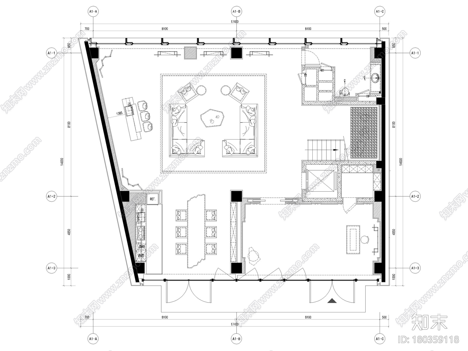 [上海]755㎡三层别墅样板房施工图+效果图cad施工图下载【ID:180359118】