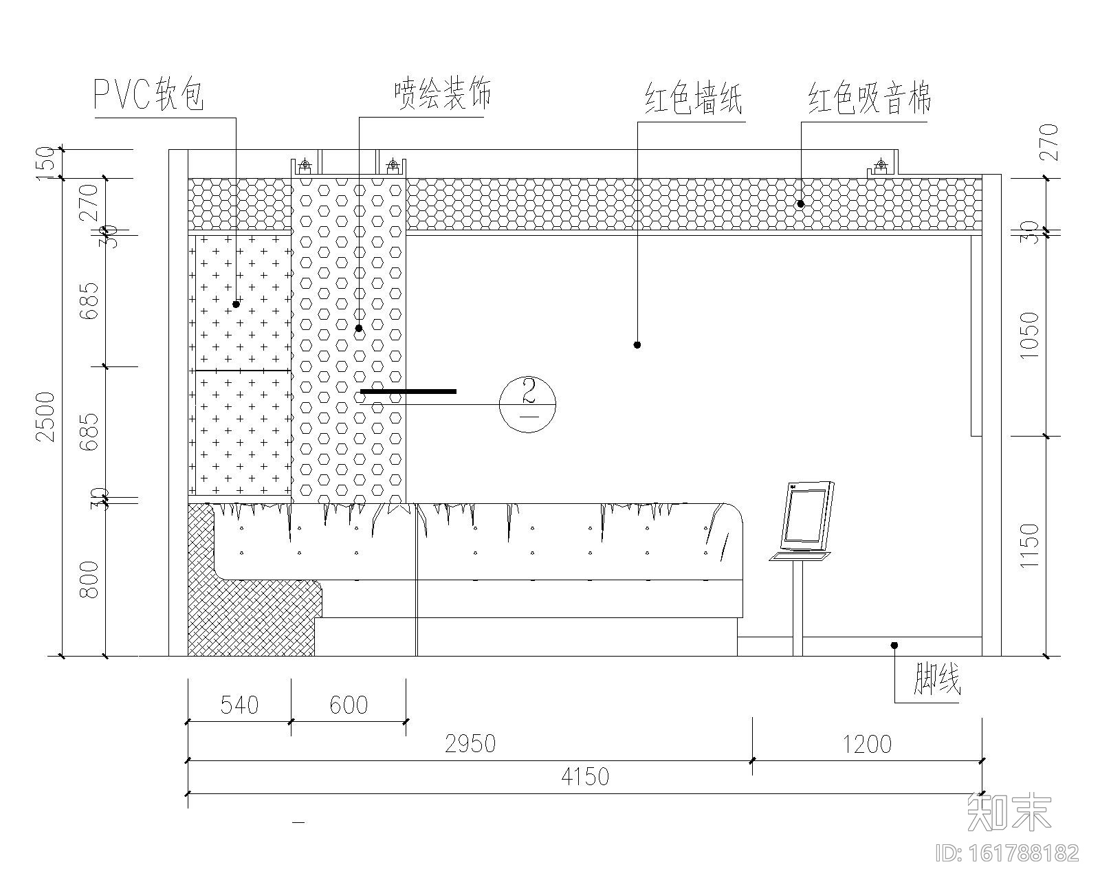 室内娱乐空间装修施工图(KTV包房)cad施工图下载【ID:161788182】
