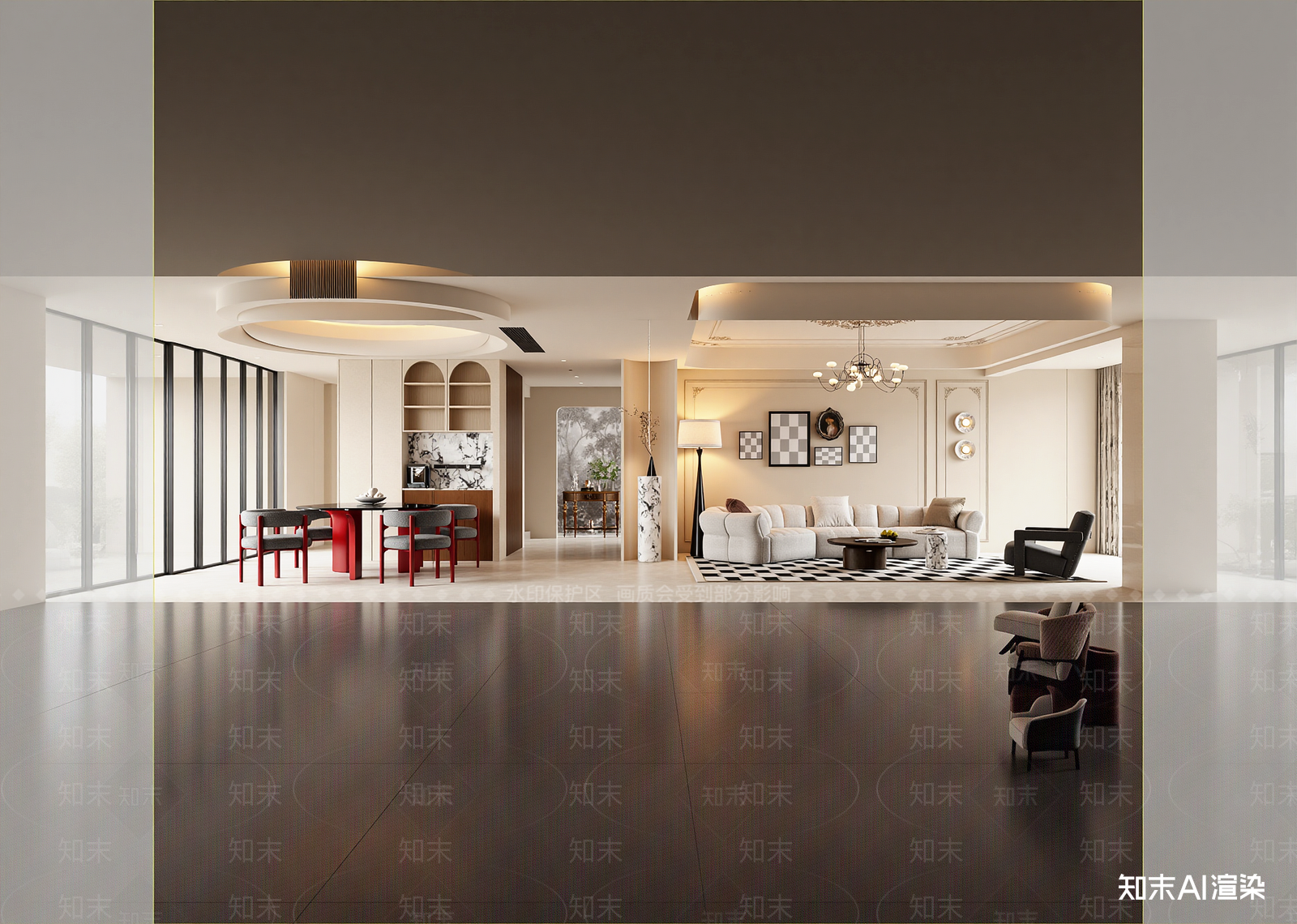 法式客餐厅3D模型下载【ID:1215152987】