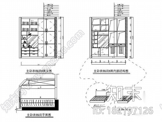 休闲四居室装饰装修图cad施工图下载【ID:182197126】