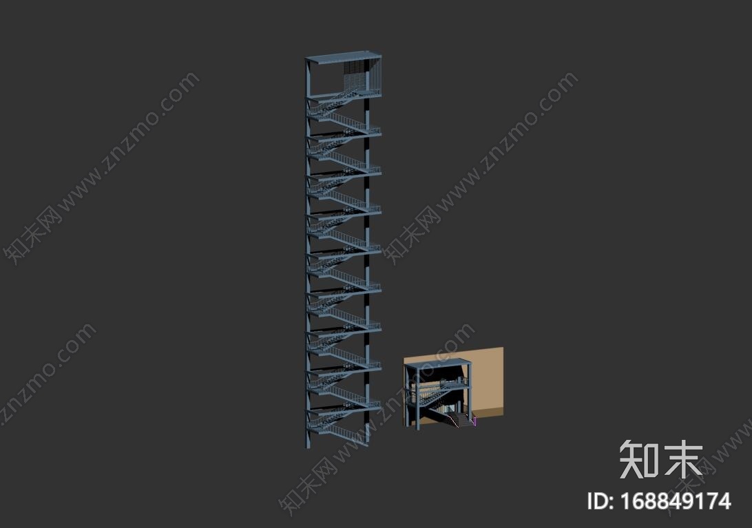 外挂楼梯CG模型下载【ID:168849174】