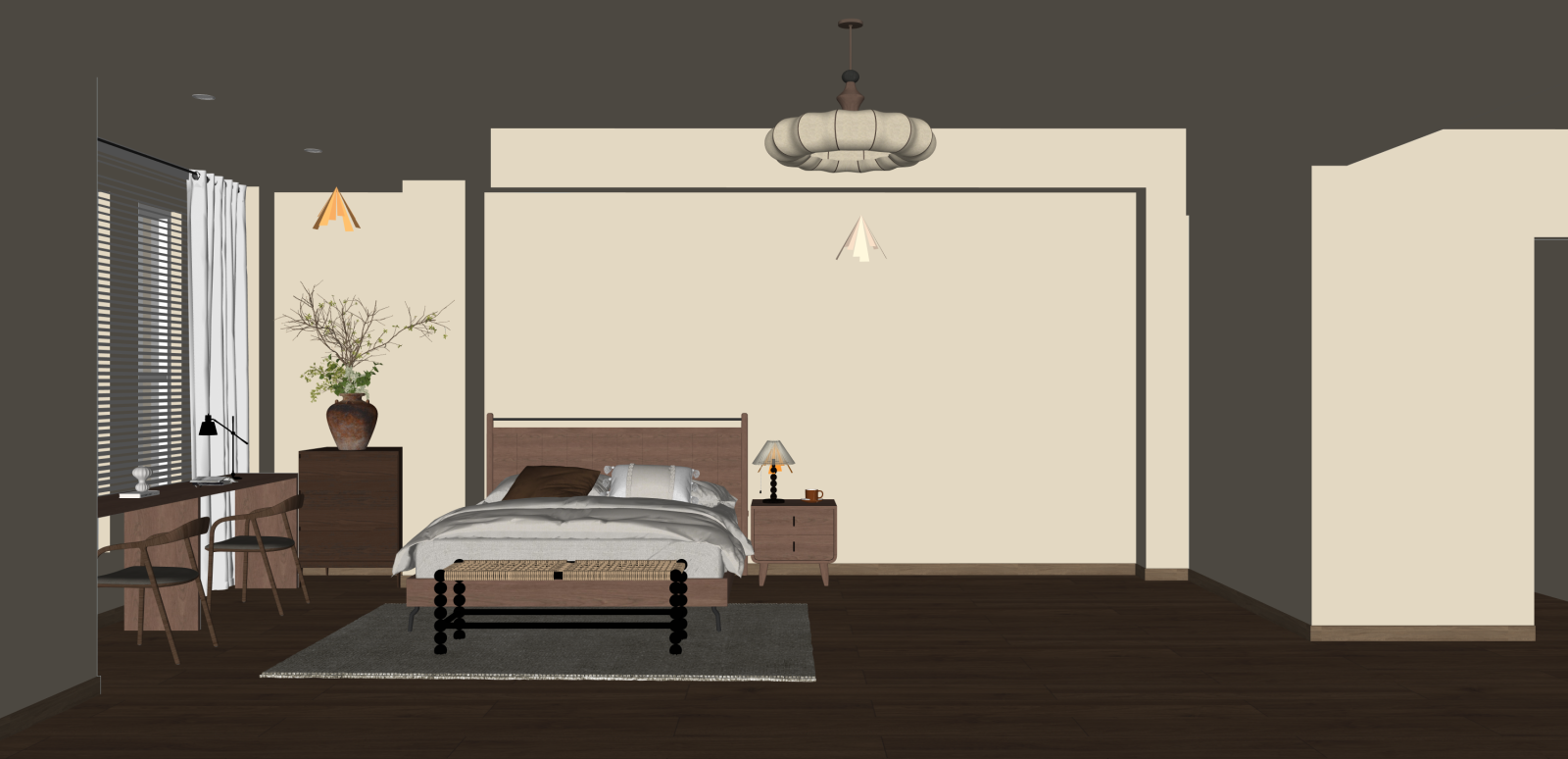 现代家居卧室SU模型下载【ID:1216059556】