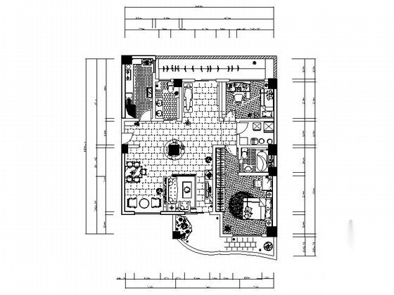 [毕业设计]某主题二居家装装修图（含手绘）cad施工图下载【ID:160716107】