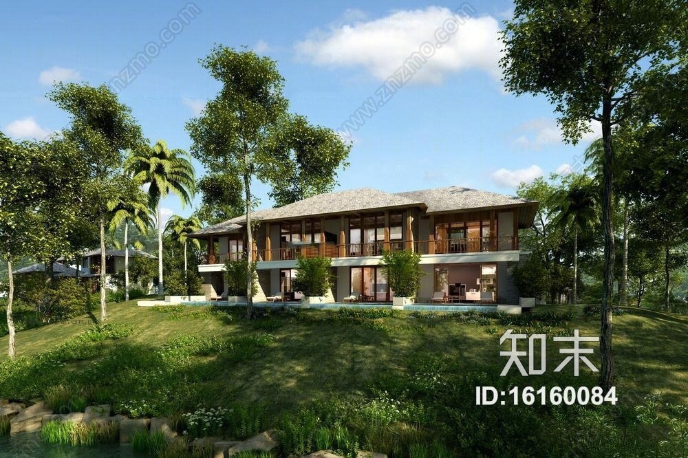 现代园林建筑景观3D模型下载【ID:16160084】