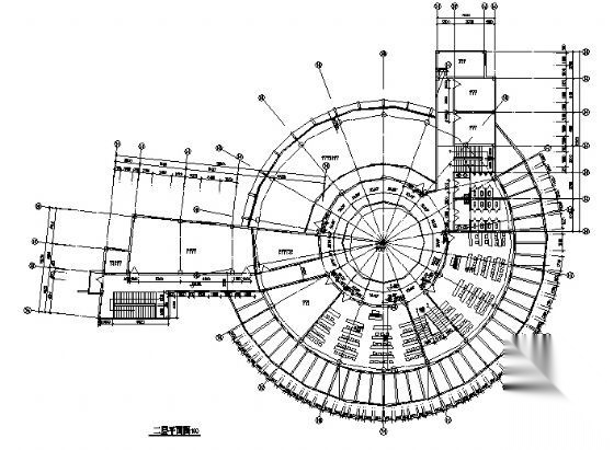 某四层圆形艺术中心建筑方案图施工图下载【ID:166209132】