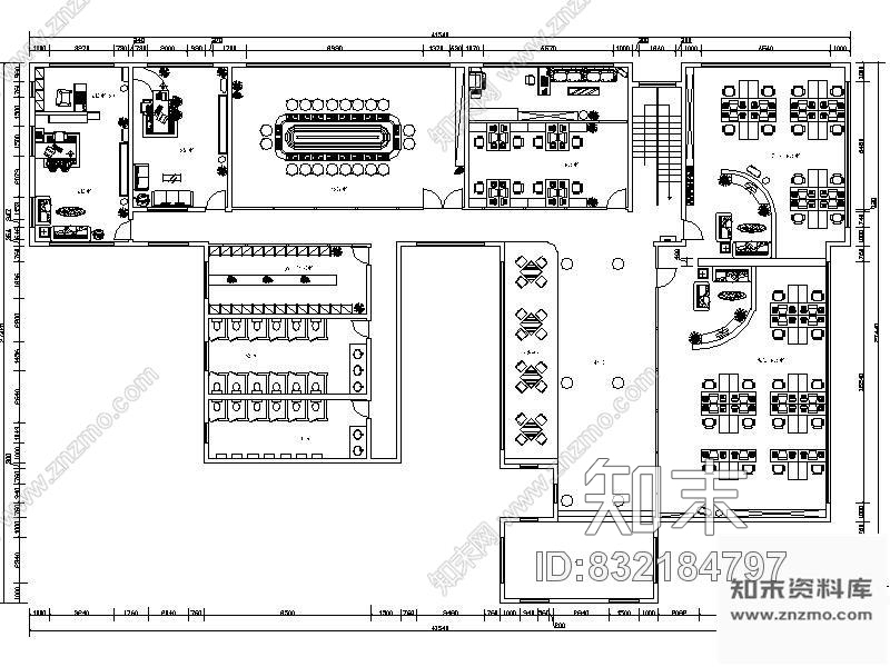 图块/节点环艺学院办公室平面图cad施工图下载【ID:832184797】