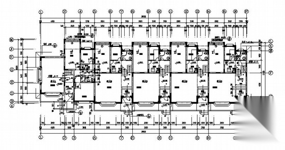 某三层现代欧式联排别墅建筑施工图施工图下载【ID:151389148】