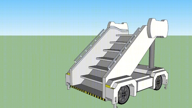 机场地面设施：小型飞机的楼梯SU模型下载【ID:930190417】