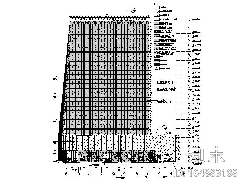 27层超高层商业综合体玻璃幕墙施工图2014cad施工图下载【ID:164883188】