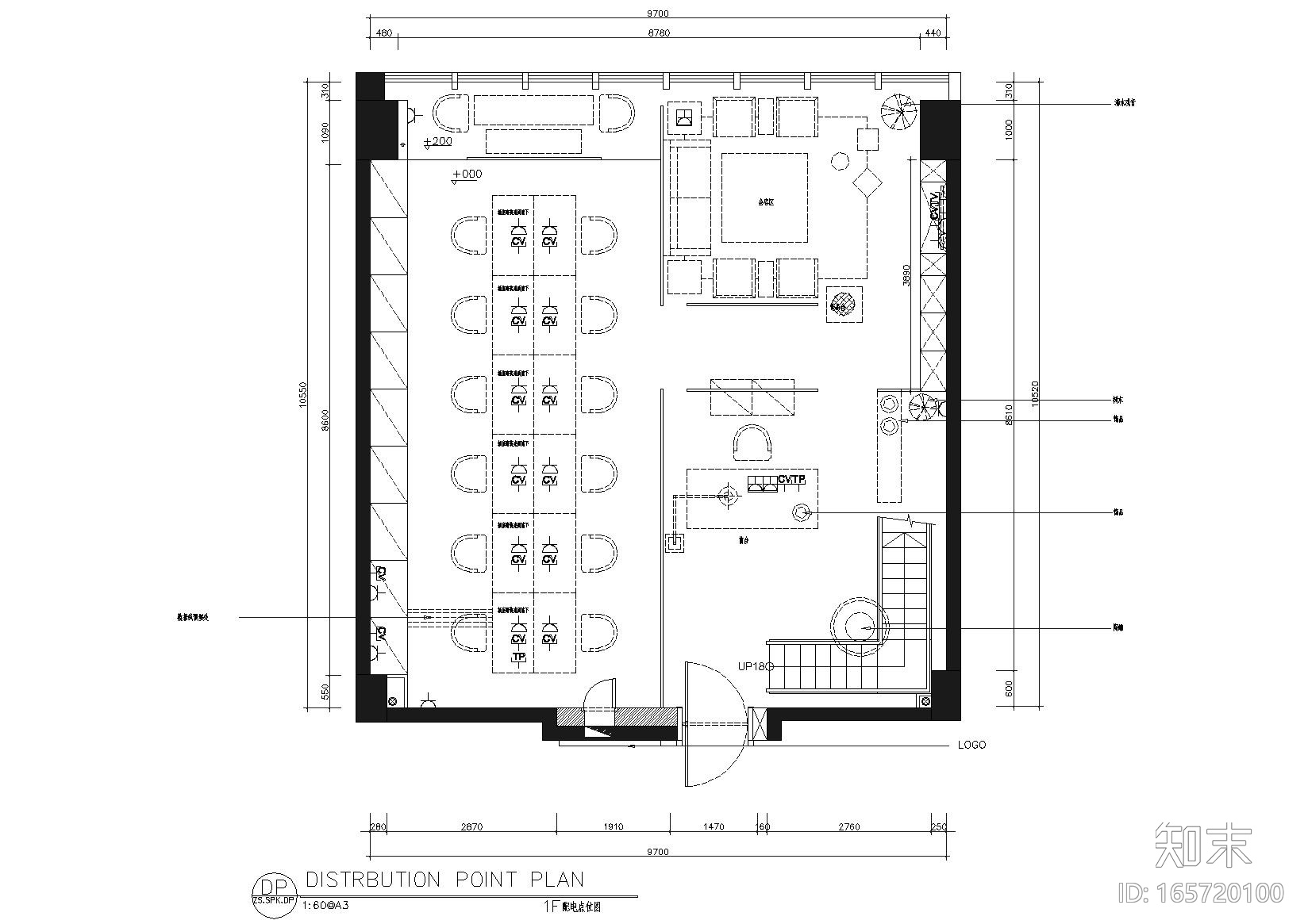 [新疆]时代广场25楼H号空间施工图+效果图cad施工图下载【ID:165720100】