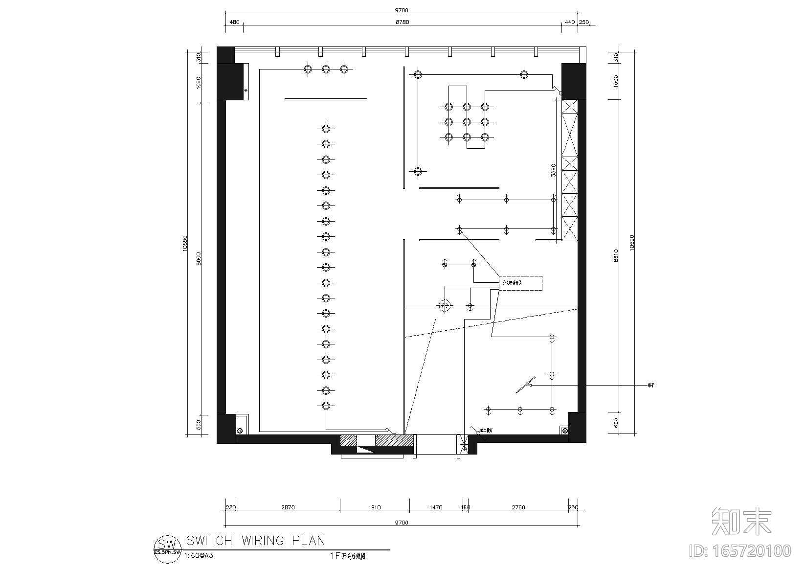 [新疆]时代广场25楼H号空间施工图+效果图cad施工图下载【ID:165720100】