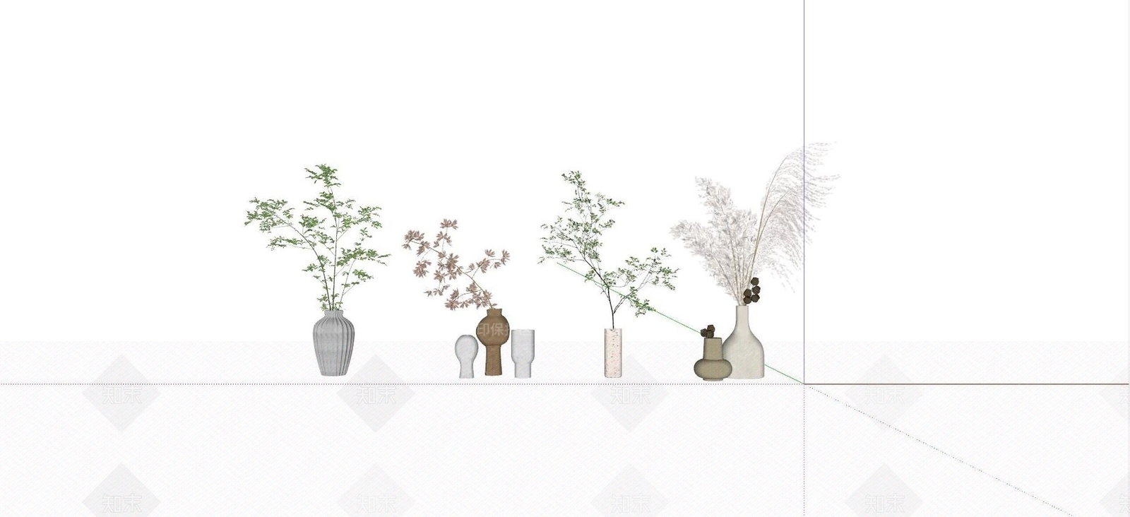 现代绿植花瓶SU模型下载【ID:1110732747】